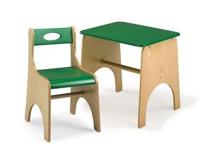 LEILA E LEILA/T, Chaise et table pour les enfants, en contreplaqué, pour les zones de l'école et jouer