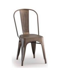 2092 rust, Chaise en tle peinte, pour bars et jardins