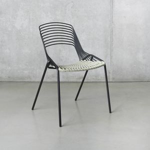 Cugina avec corde, Chaise en acier avec corde tresse pour usage extrieur