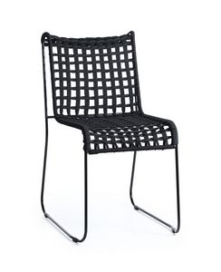 In/Out, Chaise en mtal, assise en corde tisse, pour intrieur et extrieur