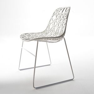 Nett R SB, Chaise design en métal, coque en treillis de plastique