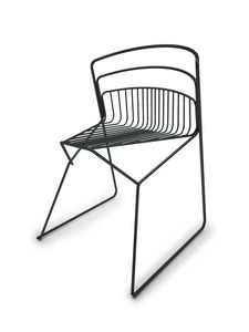 Ribelle chaise, Chaise entirement en tige d'acier, pour usage intrieur et extrieur