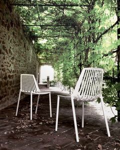 Rion 851 Sedia, Chaise en aluminium, avec un design vertical, pour les jardins