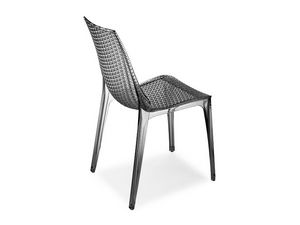 Tricot chair, Chaise en polycarbonate transparent, pour intrieur et extrieur