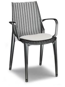 Tricot, Chaise moderne en polycarbonate, empilable, pour les jardins