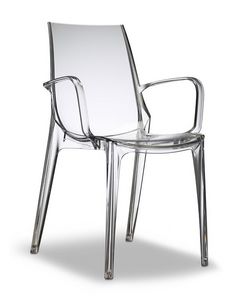 Vanity, Chaise design en polycarbonate avec accoudoirs, diffrentes couleurs