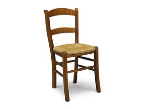 800, Chaise en bois avec assise en paille, style rustique