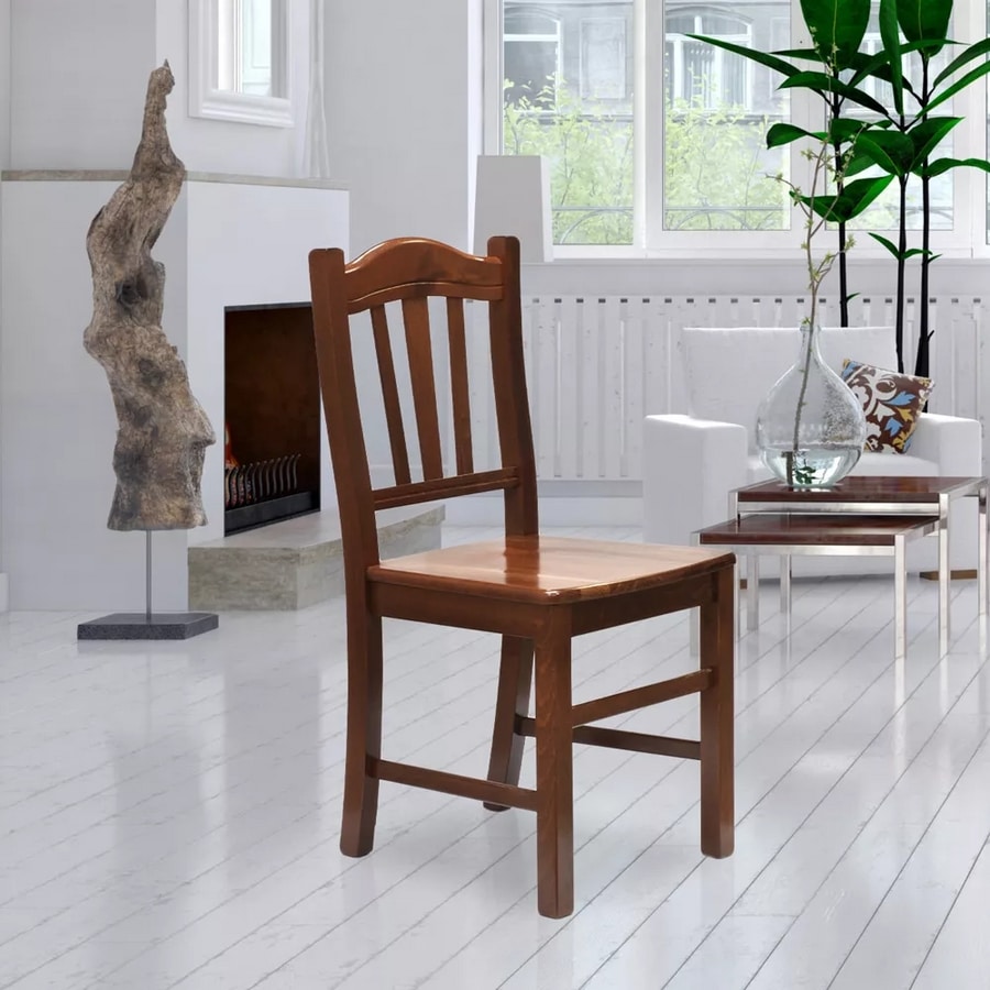 Silvana Chaise rustique bois assise en paille salon et salle à manger