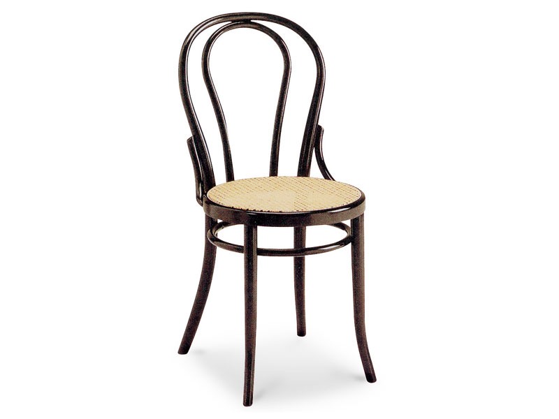 01/CR, Chaise en bois avec siège dans la canne et le dossier ovale