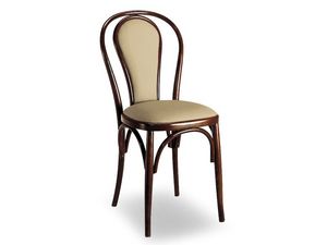 108, Chaise en bois avec dossier rembourr ovale