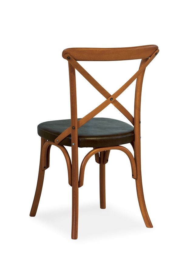 Ciao TI, Chaise en hêtre, siège recouvert de faux cuir