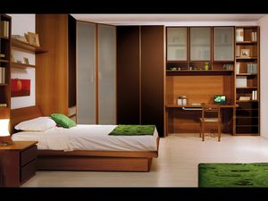 Garçons Chambre 01, Chambre à coucher pour les enfants, avec des matériaux verts