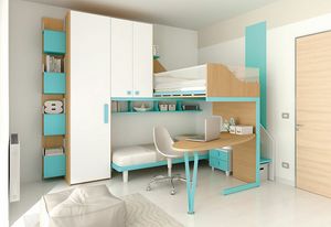 Lit superpos KS 104, Lit superpos avec espace optimis pour petits appartements