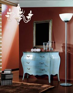 Arcobaleno commode, Commode classique, laque bleu clair