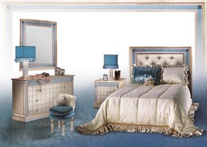 Dahalia C/424/C/2, Poitrine classique de tiroirs avec miroir , fueniture chambre de luxe