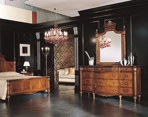 P5604-P5605, Dresser avec 12 tiroirs et miroir, pour les environnements de style classique
