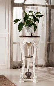 Colonne Décorative Casablanca Flora - Métal Brunie Avec Plateau Verre, 27x100x27 Cm