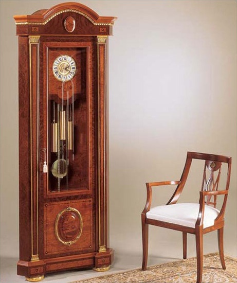 IMPERO / Grandfather corner clock , Comtoise en frêne, style classique de luxe