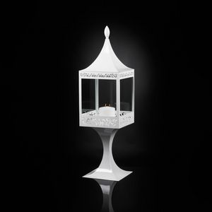 Top Light of Sultan with Base, Lanterne en acier blanc
