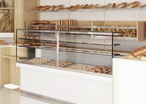 Revolution - comptoir avec vitrine pour boulangerie, Comptoir de boulangerie avec vitrine