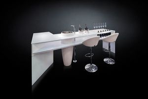 Essential, Comptoir de bar design en verre tremp