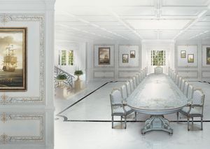 504 Boiserie, Boiserie peinte en blanc, pour les salles  manger de style classique