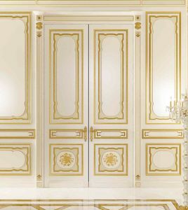 Villa d'Este laqu, Lambris classique avec des finitions de feuilles d'or