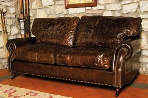 Art. VP 81/3, Sige sofa-3 en cuir vieilli, style campagnard