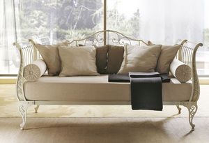 Gi sofa, Canap-lit en fer dessin plat, dans un style moderne