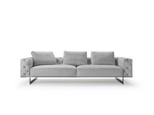 Personnage, Canap� au design raffin�, avec base en m�tal, rembourrage capitonn�