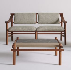 Haiku canap� rembourr�, Canap� 2 places en bois de fr�ne, avec rev�tement en tissu