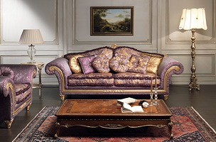 Art. IM 23 Imperial, Canapé de luxe, caractérisé par l'artisanat sculpté moulures avec baroqe et feuilles d'or
