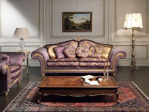 Art. IM 23 Imperial, Canapé de luxe, caractérisé par l'artisanat sculpté moulures avec baroqe et feuilles d'or