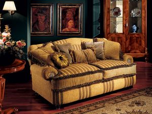 Marcus sofa, Canapé de luxe avec accoudoirs bas, style classique