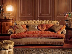 Nathalia sofa, Canapé avec dossier matelassé, style classique
