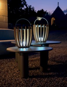 DREAM, Lampe LED d'ext�rieur, en teck et aluminium