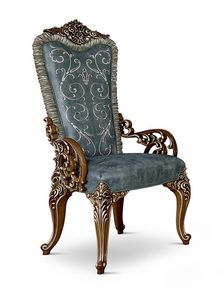 4609/A, Chaise sculpte rembourre avec accoudoirs
