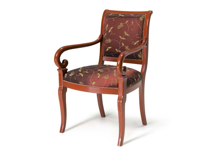 Art.467 armchair, Fauteuil de style classique, assise et dossier rembourrés