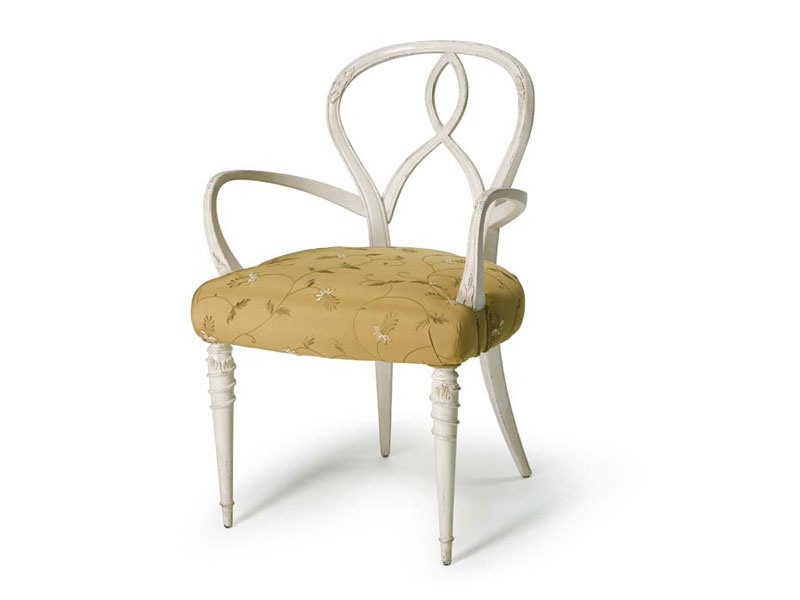 Art.496 armchair, Fauteuil en bois de noyer brut, assise rembourrée