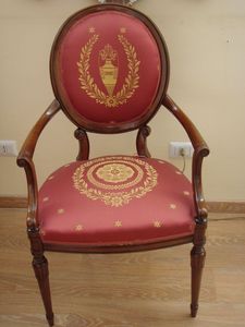 Art. 930, Fauteuil classique pour salle  manger, tissu dcor