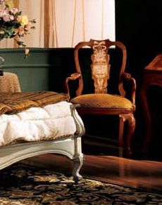 Barocco armchair 816, Fauteuil luxe classique avec structure en bois