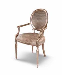 Chaise 9026, Chaise avec accoudoirs, avec paille de Vienne artisanale