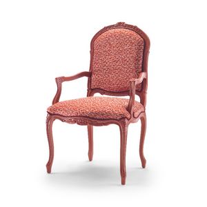Chaise avec accoudoirs 9012, Chaise de style LXV laqu�e rouge avec accoudoirs