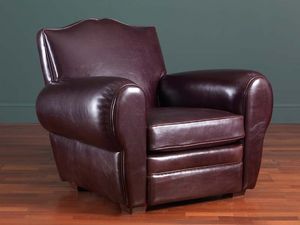 Alberto fauteuil, Fauteuil en cuir classique, 30s et 50s de style