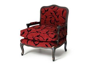 Art.321 armchair, Fauteuil avec rembourrage épais, de style Louis XV