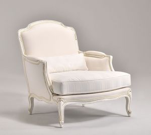 MARLENE fauteuil 8653A, Fauteuil rembourr, sculpt, dans le style classique de luxe