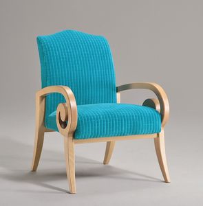 MIRA fauteuil 8236A, Fauteuil avec accoudoirs en bois de htre, classique contemporain
