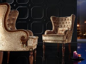 VALERIA fauteuil 8495A, Fauteuil classique, dos matelass, pour la rsidence de luxe