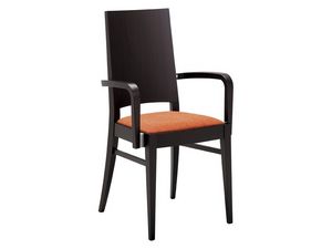 PL 121, Chaise en bois moderne avec accoudoirs pour un restaurant