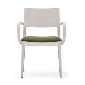 Sintesi 01521, Fauteuil en bois massif, sige rembourr, style moderne